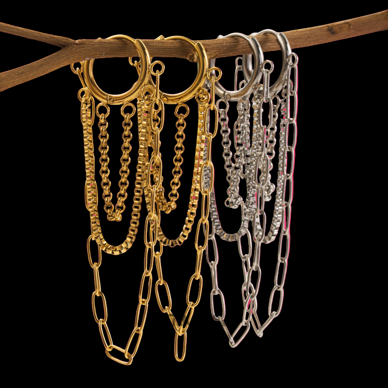 Layered Chains Earrings