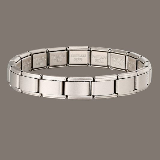 Italian Bracelets Matte Silver/Beige