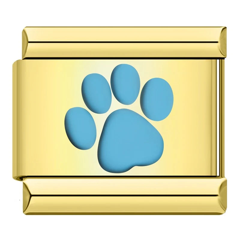 Dog Footprint Blue Charm