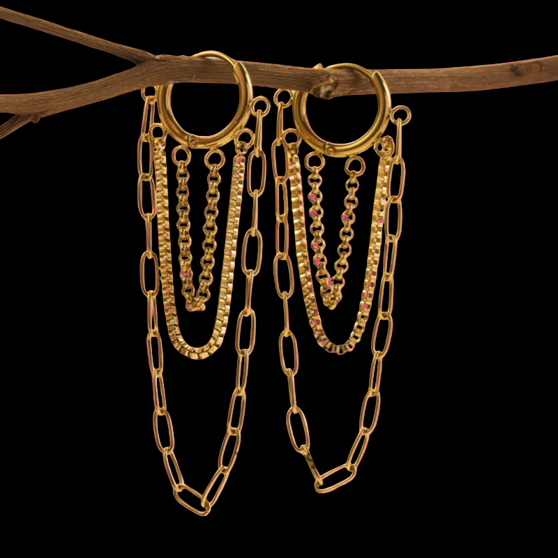 Layered Chains Earrings